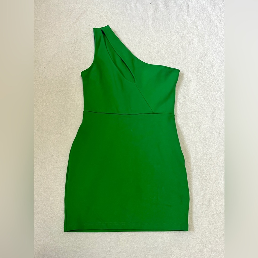 Superdown Nava Clover Green One Shoulder Mini Bodycon Dress - Small - Picture 3 of 11